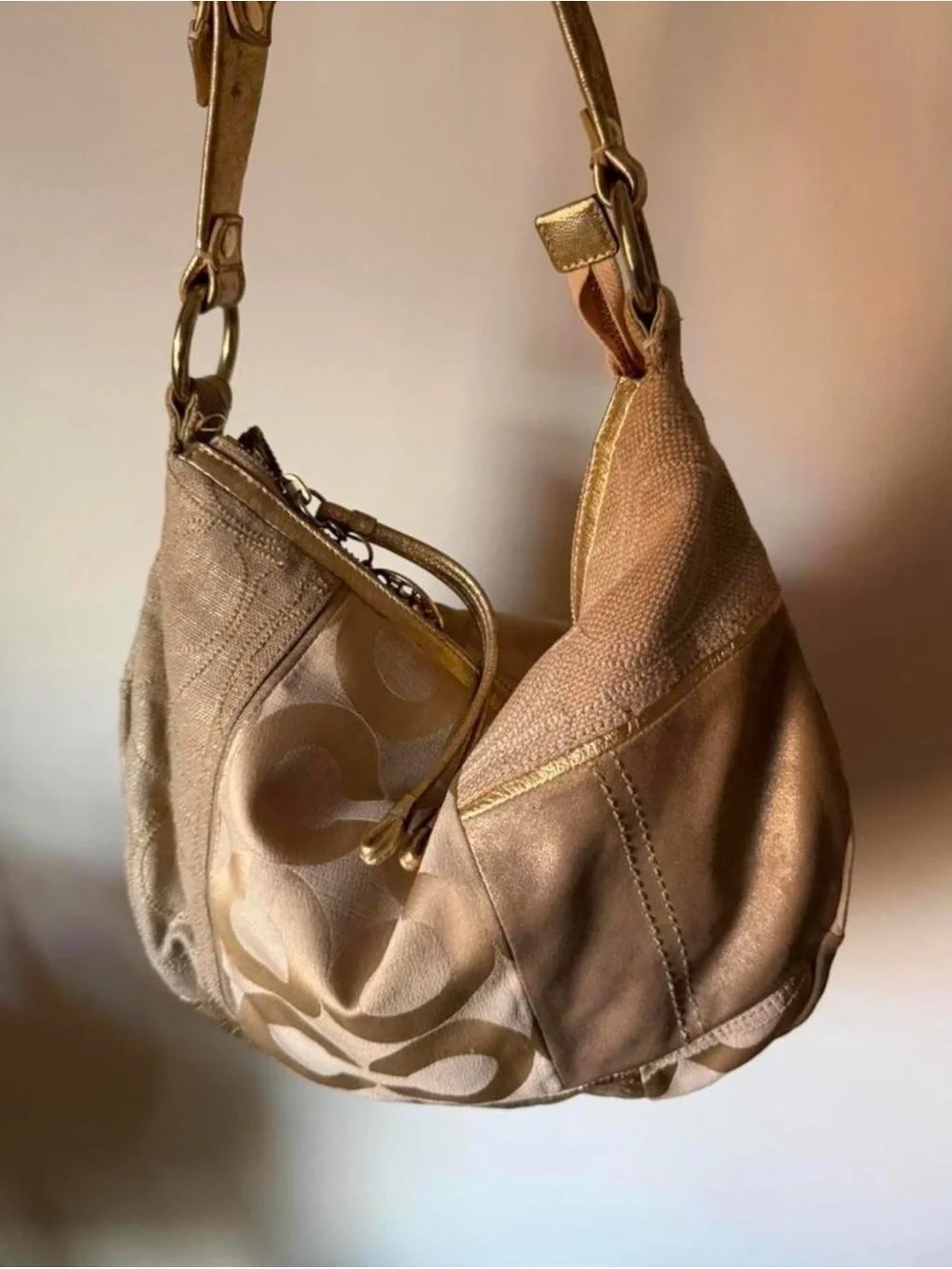 Gold Coach Patchwork Bag
